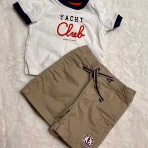 Janie and Jack matching set shorts and tshirt